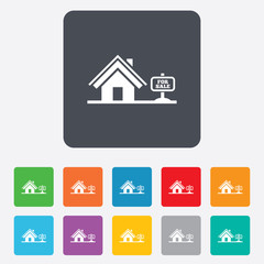 Home sign icon. House for sale. Broker symbol.
