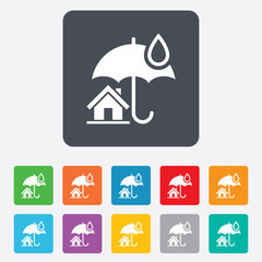 Home insurance sign icon. Real estate insurance.