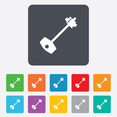 Key sign icon. Unlock tool symbol.