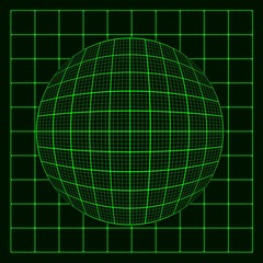 abstract glowing grid on dark background.