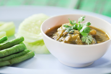 Nam Prik Num ,Northern Thai Green Chilli Dip