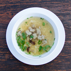 Boiled rice with pork
