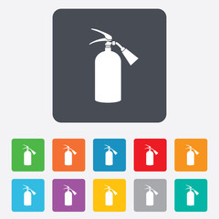 Fire extinguisher sign icon. Fire safety symbol.