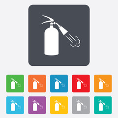 Fire extinguisher sign icon. Fire safety symbol.