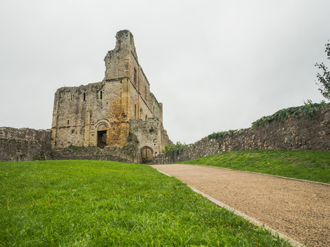 The ruins of Chepstow Castle, Wales