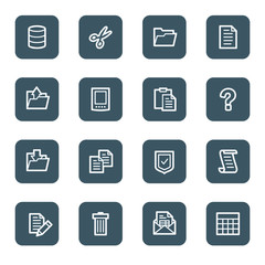 Document web icon set 2, navy square buttons