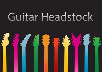 Fototapeta premium Guitar headstocks colour