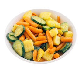 Fried vegetables on the plate