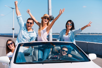 Spending great time in convertible.