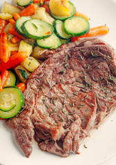 Beef steak with vegetables
