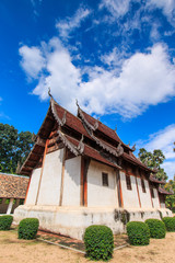 Old wooden church at Wat Lok Molee in Chiangmai of Thailand