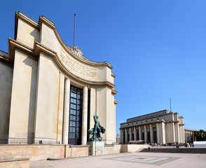Palais de Chaillot, Trocadero, Paris - obrazy, fototapety, plakaty