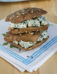 Sandwich with cheese Roquefort