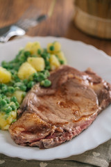 Beef steak with mixed vegetables