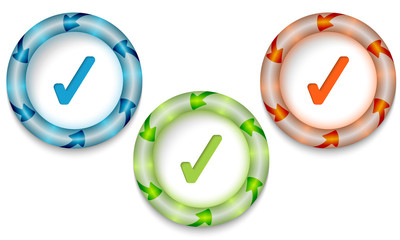 Three frames with color back light and check box