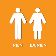 toilet sign icon men and women symbols.