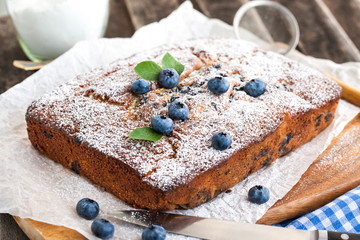 Homemade blueberry cake