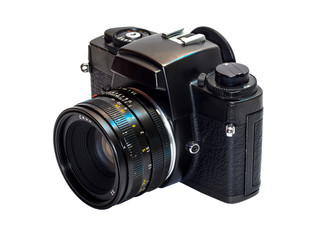 Fototapeta premium Classic film camera isolation on white