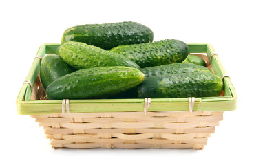 Cucumbers in a basket.