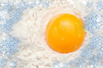 Composite image of snow flakes