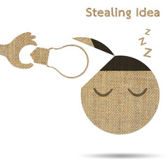 stealing idea light bulb