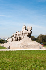 Bandeiras Monument in Ibirapuera Park, Sao Paulo city, Brazil.