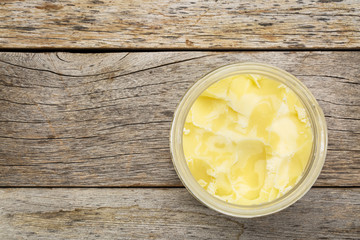 glass jar of ghee