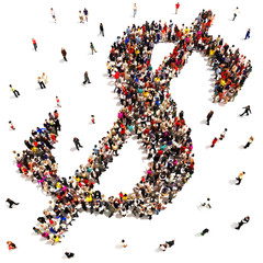 People finding financial success or saving money concept