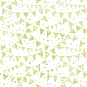 Green Textile Party Bunting Seamless Pattern Background