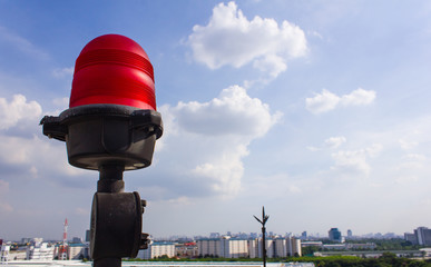 Obstruction light on rooftop
