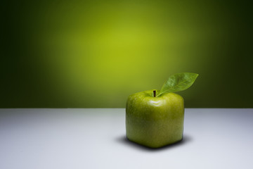 Green cube apple