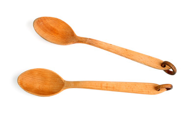 Two wooden spoons