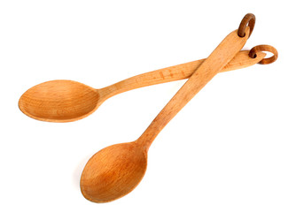 Two wooden spoons