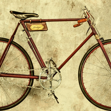 Retro styled image of an old racing bicycle