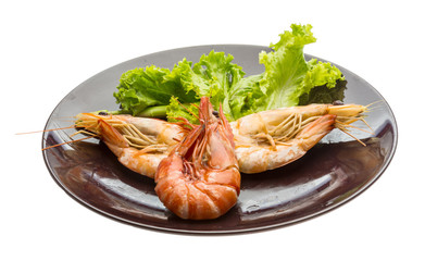 Boiled king prawns