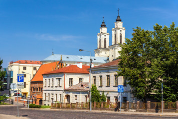 Fototapeta na wymiar View of Church of St. Francis Xavier in Kaunas, Lithuania