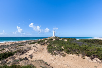 Fototapeta na wymiar Beach at Lighthouse at Cape Trafalgar