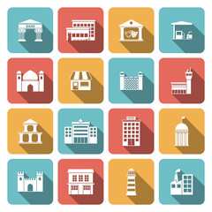 Government buildings icons