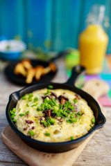 Frittata with chantarelle mushrooms - Italian cuisine