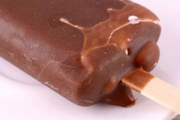 Chocolate ice cream close up