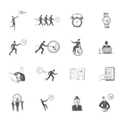 Time management icons sketch