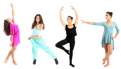 Young modern dancer, isolated on white