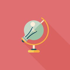 Light bulb flat icon with long shadow,eps10