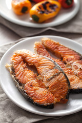 Salmon fillet with grilled vegetables
