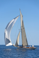 Ancient sailing boat during a regatta at the Panerai Classic Yac