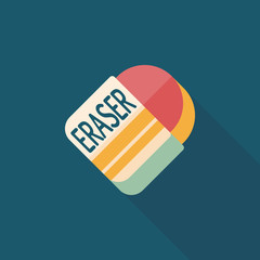 Eraser flat icon with long shadow,eps10