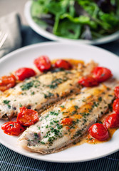 Sole with cherry tomatoes