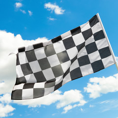 Checkered flag waving in the wind - 1 to 1 ratio