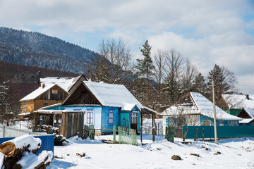 Fototapeta na wymiar Village in the mountains. Caucasus, Russia