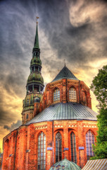Fototapeta na wymiar St. Peter Church in Riga - Latvia